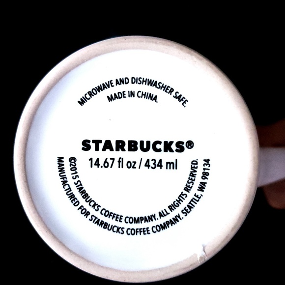 Starbucks 2015 Mug 15oz Coffee Tea White Green - Picture 5 of 5